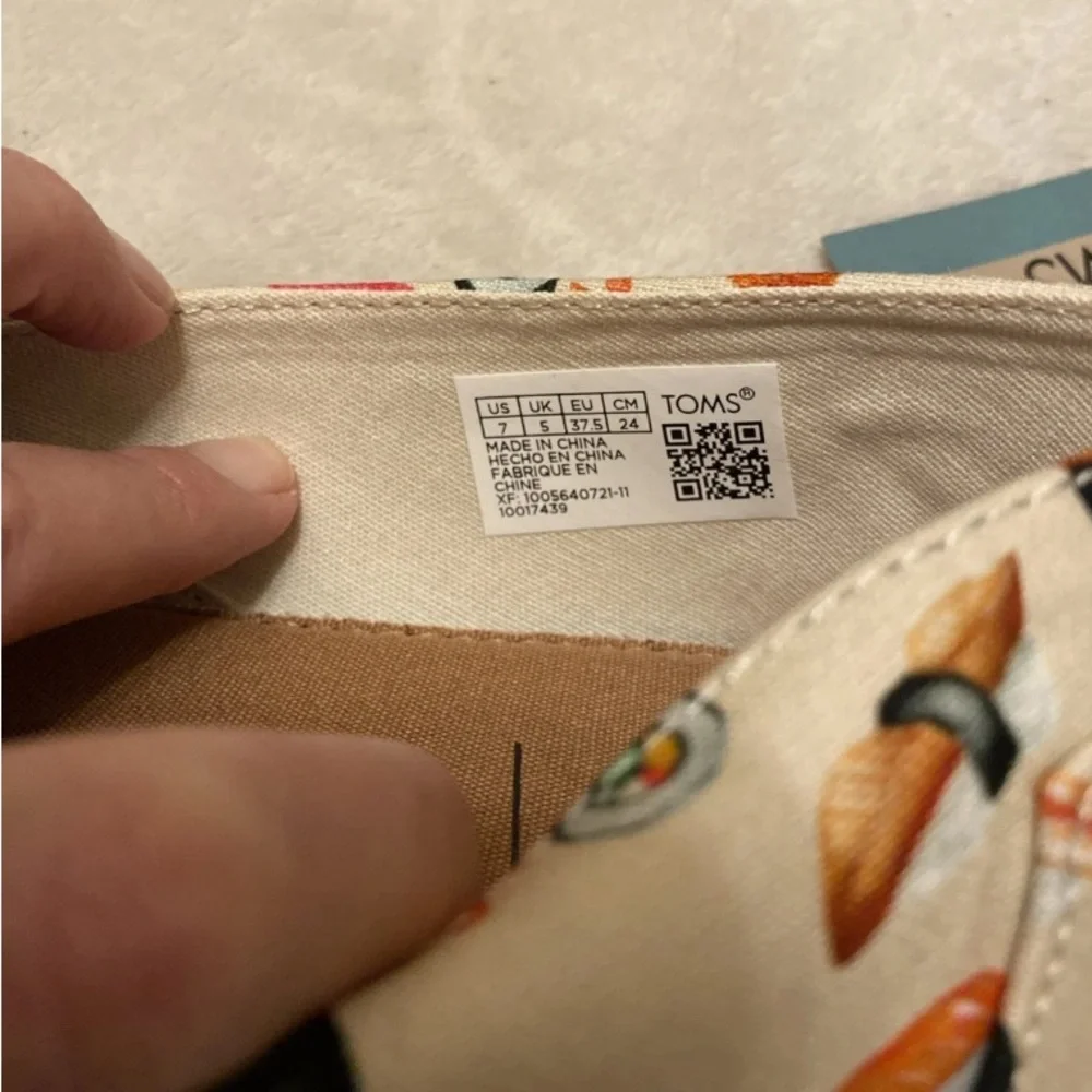 Toms Natural Beige Sushi Print Loafers